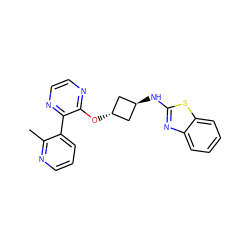 Cc1ncccc1-c1nccnc1O[C@H]1C[C@H](Nc2nc3ccccc3s2)C1 ZINC000146046218