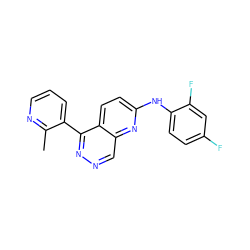 Cc1ncccc1-c1nncc2nc(Nc3ccc(F)cc3F)ccc12 ZINC000068204811