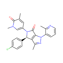 Cc1ncccc1-n1nc(C)c2c1C(=O)N(c1cc(C)c(=O)n(C)c1)[C@@H]2c1ccc(Cl)cc1 ZINC000261184742