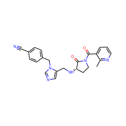 Cc1ncccc1C(=O)N1CC[C@H](NCc2cncn2Cc2ccc(C#N)cc2)C1=O ZINC000040939882