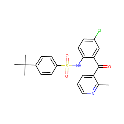 Cc1ncccc1C(=O)c1cc(Cl)ccc1NS(=O)(=O)c1ccc(C(C)(C)C)cc1 ZINC000113626020