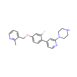 Cc1ncccc1COc1ccc(-c2ccnc(N3CCNCC3)c2)c(F)c1 ZINC001772598990