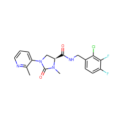 Cc1ncccc1N1C[C@@H](C(=O)NCc2ccc(F)c(F)c2Cl)N(C)C1=O ZINC000043199820