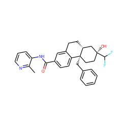 Cc1ncccc1NC(=O)c1ccc2c(c1)CC[C@@H]1C[C@@](O)(C(F)F)CC[C@@]21Cc1ccccc1 ZINC000169710321