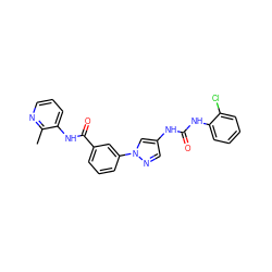 Cc1ncccc1NC(=O)c1cccc(-n2cc(NC(=O)Nc3ccccc3Cl)cn2)c1 ZINC000299840541