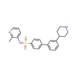 Cc1ncccc1NS(=O)(=O)c1ccc(-c2cccc(C3CCNCC3)c2)cc1 ZINC000199937178