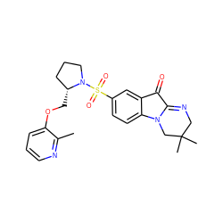 Cc1ncccc1OC[C@@H]1CCCN1S(=O)(=O)c1ccc2c(c1)C(=O)C1=NCC(C)(C)CN12 ZINC000013982552