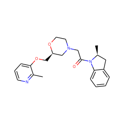 Cc1ncccc1OC[C@@H]1CN(CC(=O)N2c3ccccc3C[C@@H]2C)CCO1 ZINC000207656767