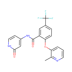 Cc1ncccc1Oc1ccc(C(F)(F)F)cc1C(=O)Nc1cc[nH]c(=O)c1 ZINC000143207723