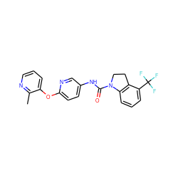 Cc1ncccc1Oc1ccc(NC(=O)N2CCc3c2cccc3C(F)(F)F)cn1 ZINC000029548998