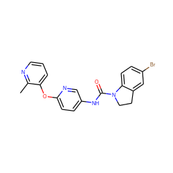 Cc1ncccc1Oc1ccc(NC(=O)N2CCc3cc(Br)ccc32)cn1 ZINC000029489303