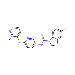 Cc1ncccc1Oc1ccc(NC(=O)N2CCc3cc(F)ccc32)cn1 ZINC000029548720