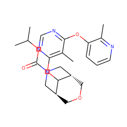 Cc1ncccc1Oc1ncnc(OC2[C@H]3COC[C@H]2CN(C(=O)OC(C)C)C3)c1C ZINC000101409690