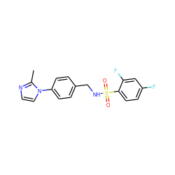 Cc1nccn1-c1ccc(CNS(=O)(=O)c2ccc(F)cc2F)cc1 ZINC000103283304