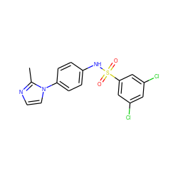 Cc1nccn1-c1ccc(NS(=O)(=O)c2cc(Cl)cc(Cl)c2)cc1 ZINC000103290254