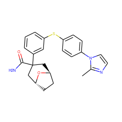 Cc1nccn1-c1ccc(Sc2cccc(C3(C(N)=O)C[C@H]4CC[C@H](C3)O4)c2)cc1 ZINC000101024356