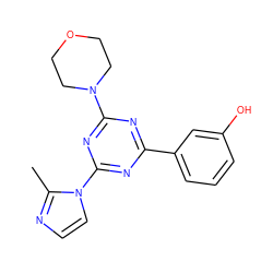 Cc1nccn1-c1nc(-c2cccc(O)c2)nc(N2CCOCC2)n1 ZINC000043206683