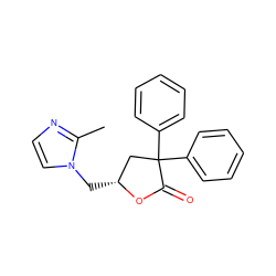 Cc1nccn1C[C@@H]1CC(c2ccccc2)(c2ccccc2)C(=O)O1 ZINC000000014658