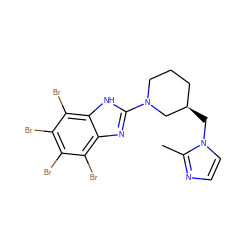 Cc1nccn1C[C@@H]1CCCN(c2nc3c(Br)c(Br)c(Br)c(Br)c3[nH]2)C1 ZINC000143491414