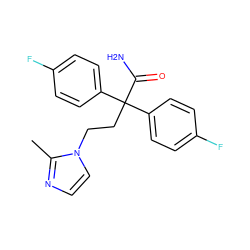 Cc1nccn1CCC(C(N)=O)(c1ccc(F)cc1)c1ccc(F)cc1 ZINC000026267358