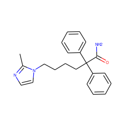 Cc1nccn1CCCCC(C(N)=O)(c1ccccc1)c1ccccc1 ZINC000026263059