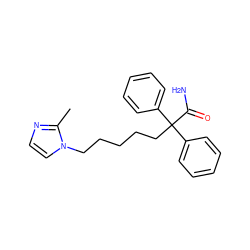 Cc1nccn1CCCCCC(C(N)=O)(c1ccccc1)c1ccccc1 ZINC000026273199