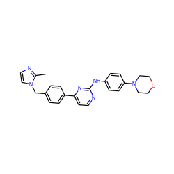 Cc1nccn1Cc1ccc(-c2ccnc(Nc3ccc(N4CCOCC4)cc3)n2)cc1 ZINC000049033474