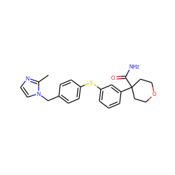 Cc1nccn1Cc1ccc(Sc2cccc(C3(C(N)=O)CCOCC3)c2)cc1 ZINC000028520544