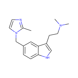 Cc1nccn1Cc1ccc2[nH]cc(CCN(C)C)c2c1 ZINC000013741359