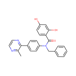 Cc1nccnc1-c1ccc(N(Cc2ccccc2)C(=O)c2ccc(O)cc2O)cc1 ZINC000653685061