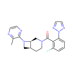 Cc1nccnc1N1C[C@@H]2CCN(C(=O)c3c(F)cccc3-n3nccn3)C[C@@H]21 ZINC000116826074