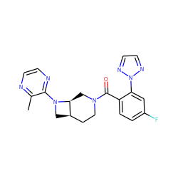 Cc1nccnc1N1C[C@@H]2CCN(C(=O)c3ccc(F)cc3-n3nccn3)C[C@@H]21 ZINC000116826233