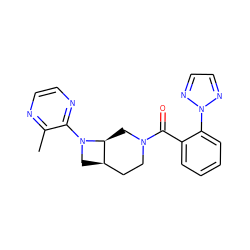 Cc1nccnc1N1C[C@@H]2CCN(C(=O)c3ccccc3-n3nccn3)C[C@@H]21 ZINC000116825351