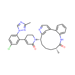 Cc1ncn(-c2ccc(Cl)cc2C2=CC(=O)N([C@H]3CCC[C@@H](C)C(=O)Nc4ccccc4-c4ccnc3c4)CC2)n1 ZINC000220107650