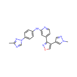 Cc1ncn(-c2ccc(Nc3cc(-c4nocc4-c4cnn(C)c4)ccn3)cc2)n1 ZINC000103237328