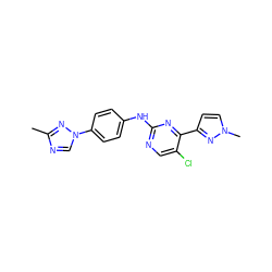 Cc1ncn(-c2ccc(Nc3ncc(Cl)c(-c4ccn(C)n4)n3)cc2)n1 ZINC000071340428