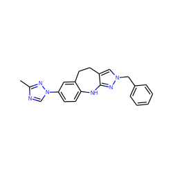 Cc1ncn(-c2ccc3c(c2)CCc2cn(Cc4ccccc4)nc2N3)n1 ZINC000653710246