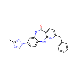 Cc1ncn(-c2ccc3c(c2)NC(=O)c2ccc(Cc4ccccc4)nc2N3)n1 ZINC000653708985