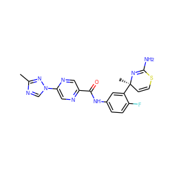 Cc1ncn(-c2cnc(C(=O)Nc3ccc(F)c([C@]4(C)C=CSC(N)=N4)c3)cn2)n1 ZINC000147122515