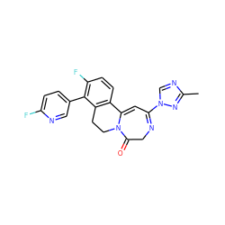 Cc1ncn(C2=NCC(=O)N3CCc4c(ccc(F)c4-c4ccc(F)nc4)C3=C2)n1 ZINC000149232614