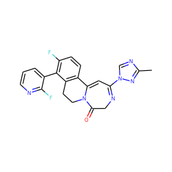 Cc1ncn(C2=NCC(=O)N3CCc4c(ccc(F)c4-c4cccnc4F)C3=C2)n1 ZINC000149191777