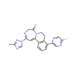 Cc1ncn(C2=NCC(=O)N3CCc4c(cccc4-c4cnc(F)cn4)C3=C2)n1 ZINC000149191287