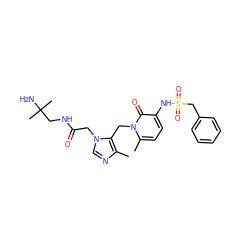 Cc1ncn(CC(=O)NCC(C)(C)N)c1Cn1c(C)ccc(NS(=O)(=O)Cc2ccccc2)c1=O ZINC000029125500