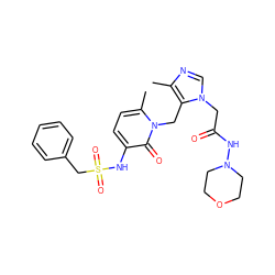 Cc1ncn(CC(=O)NN2CCOCC2)c1Cn1c(C)ccc(NS(=O)(=O)Cc2ccccc2)c1=O ZINC000029125679