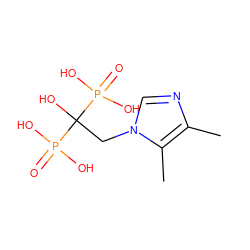 Cc1ncn(CC(O)(P(=O)(O)O)P(=O)(O)O)c1C ZINC000026741243