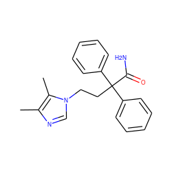 Cc1ncn(CCC(C(N)=O)(c2ccccc2)c2ccccc2)c1C ZINC000029485132