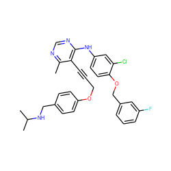 Cc1ncnc(Nc2ccc(OCc3cccc(F)c3)c(Cl)c2)c1C#CCOc1ccc(CNC(C)C)cc1 ZINC000073219070