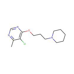 Cc1ncnc(OCCCN2CCCCC2)c1Cl ZINC000299821433