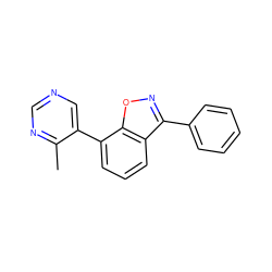 Cc1ncncc1-c1cccc2c(-c3ccccc3)noc12 ZINC000205211290