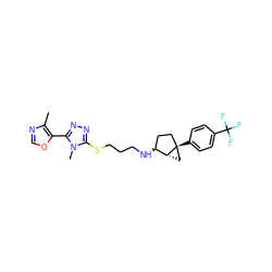 Cc1ncoc1-c1nnc(SCCCN[C@H]2CC[C@]3(c4ccc(C(F)(F)F)cc4)C[C@H]23)n1C ZINC000064540699